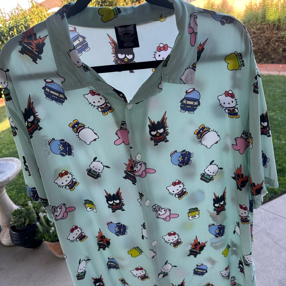 My hero academia x Hello Kitty & friends button up shirt